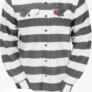 DIXXON FLANNEL CO “THE TRACKER” Men's Monochrome Striped Button Down Shirt